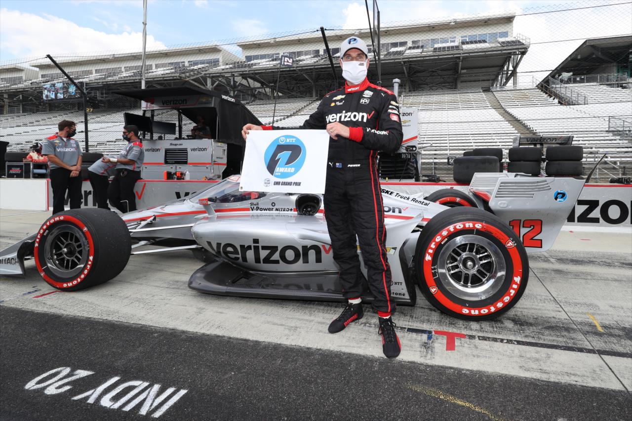 Will Power wins the NTT P1 Award for winning the pole position for the GMR Grand Prix on the Indianapolis Motor Speedway Road Course -- Photo by: Chris Owens