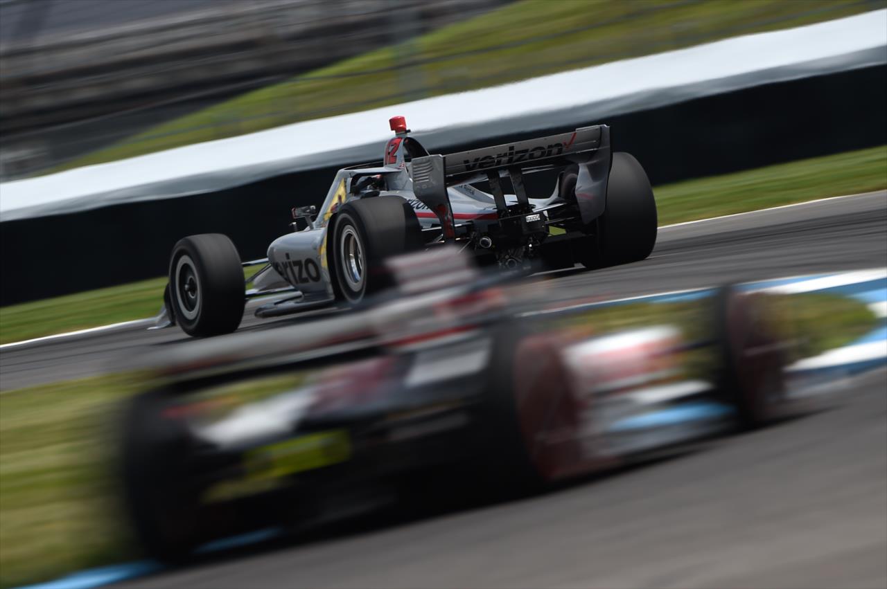 Will Power sails out of Turn 7 during practice for the GMR Grand Prix on the Indianapolis Motor Speedway Road Course -- Photo by: Chris Owens
