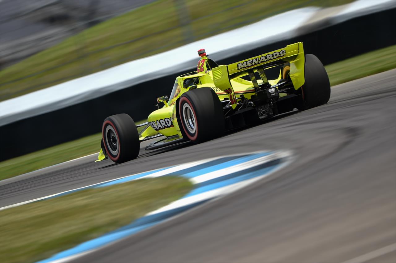 Simon Pagenaud exits Turn 2 during practice for the GMR Grand Prix on the Indianapolis Motor Speedway Road Course -- Photo by: Chris Owens