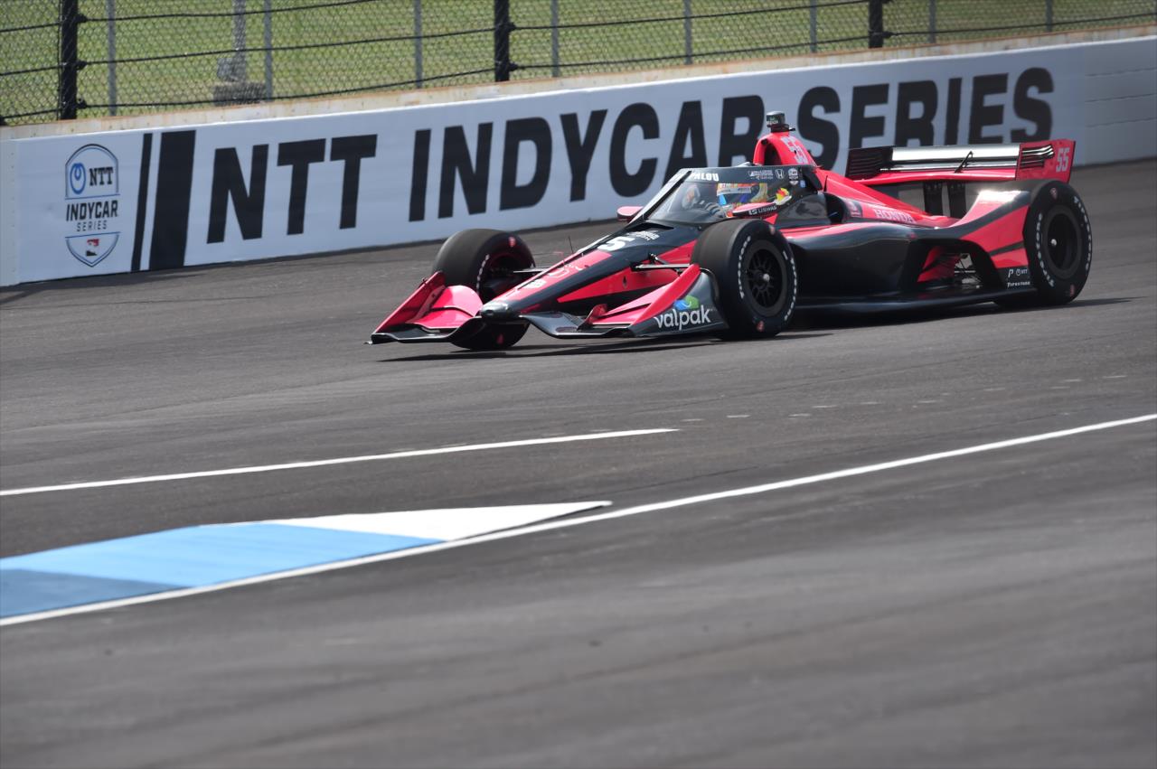Alex Palou rolls out of pit lane during practice for the GMR Grand Prix on the Indianapolis Motor Speedway Road Course -- Photo by: John Cote