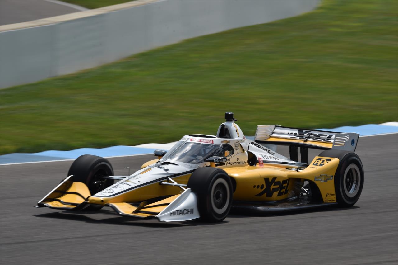 Josef Newgarden sails into Turn 3 during practice for the GMR Grand Prix on the Indianapolis Motor Speedway Road Course -- Photo by: John Cote