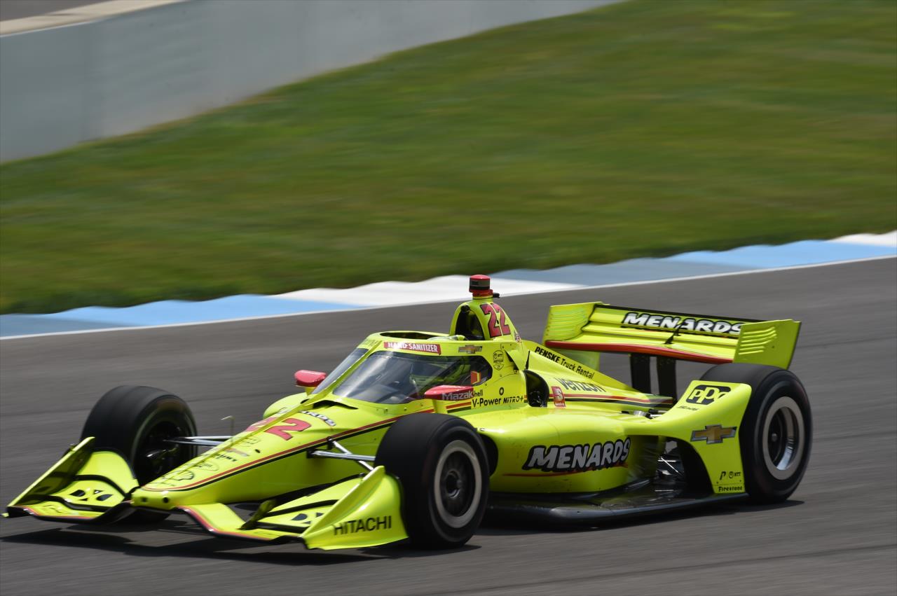 Simon Pagenaud sails through Turn 3 during practice for the GMR Grand Prix on the Indianapolis Motor Speedway Road Course -- Photo by: John Cote
