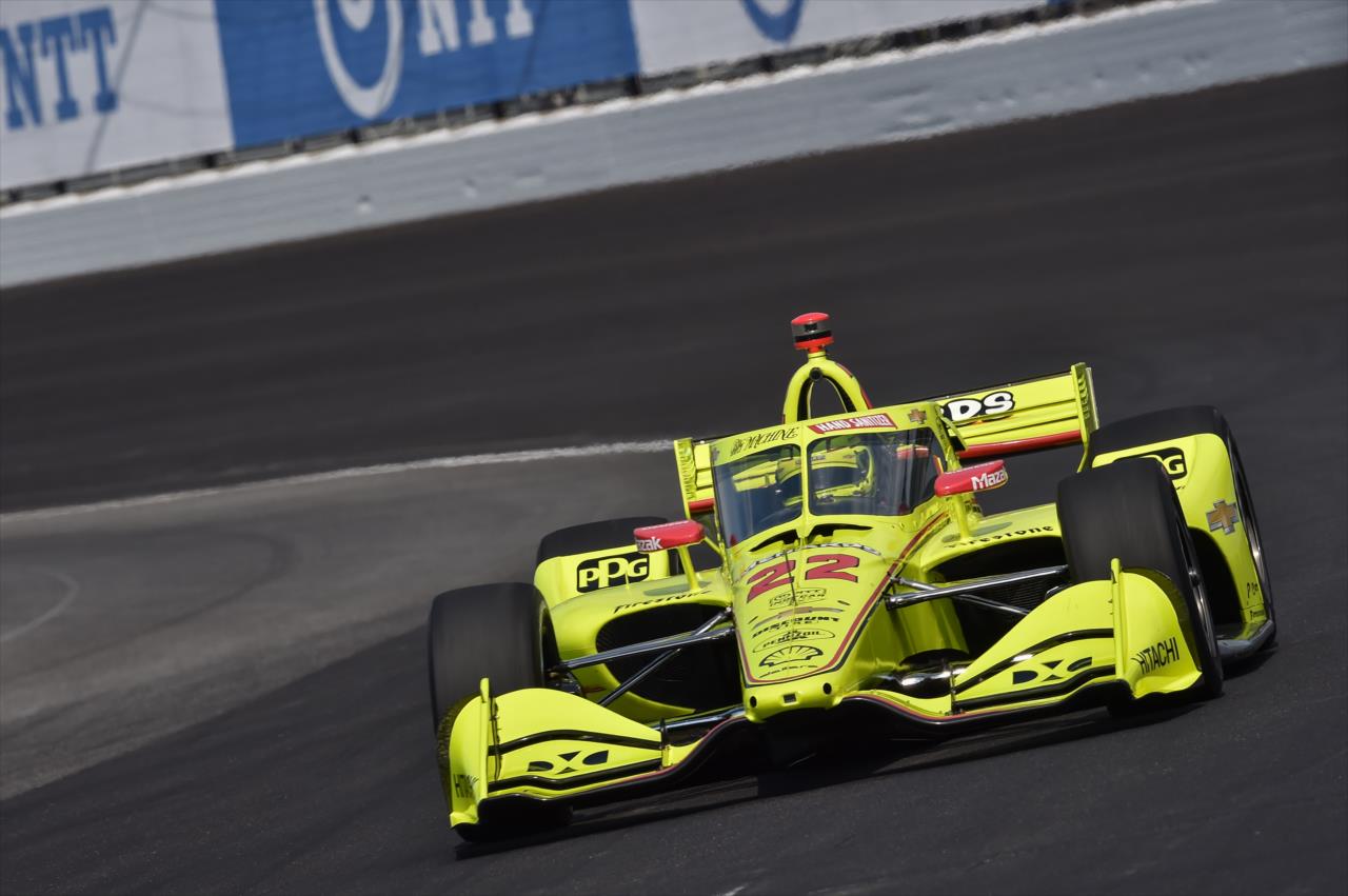 Simon Pagenaud exits Turn 11 during qualifications for the GMR Grand Prix on the Indianapolis Motor Speedway Road Course -- Photo by: John Cote