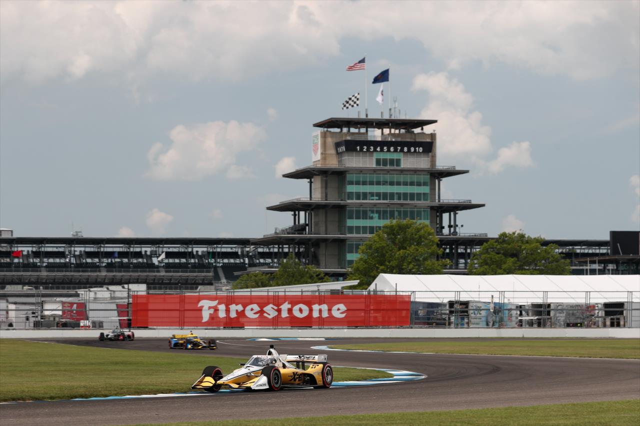 Josef Newgarden races through the backstretch esses section (Turns 8-10) during practice for the GMR Grand Prix on the Indianapolis Motor Speedway Road Course -- Photo by: Joe Skibinski