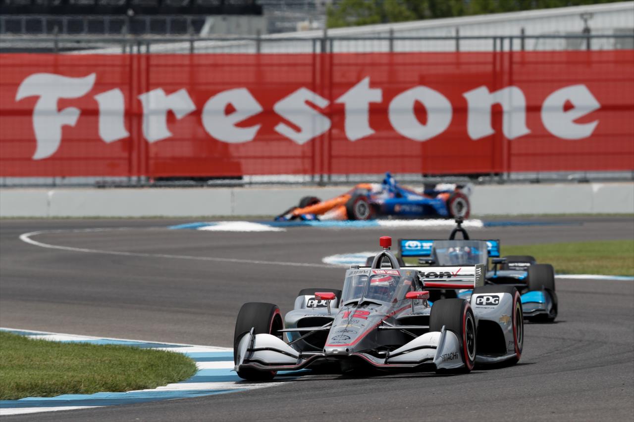 Will Power leads a group through the backstretch esses section (Turns 8-10) during practice for the GMR Grand Prix on the Indianapolis Motor Speedway Road Course -- Photo by: Joe Skibinski
