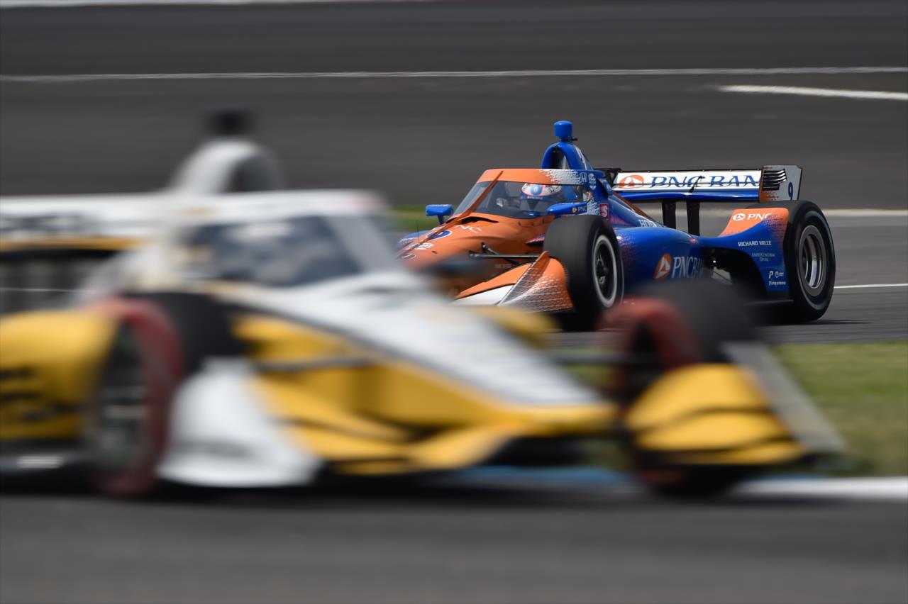 Scott Dixon sets up for Turn 2 during the 2020 GMR Grand Prix at Indianapolis -- Photo by: Chris Owens