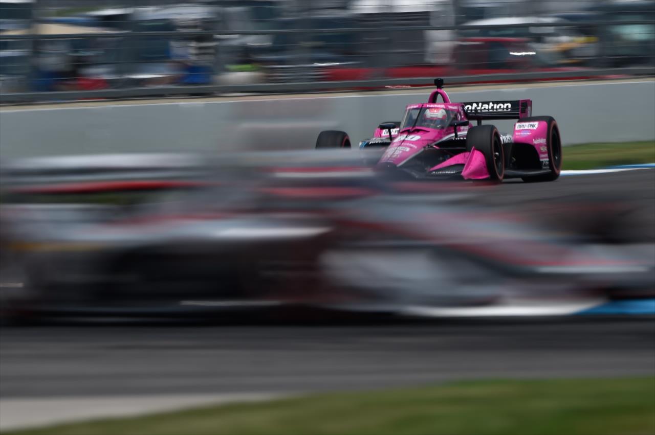 Jack Harvey sets up for Turn 7 during the 2020 GMR Grand Prix at Indianapolis -- Photo by: Chris Owens