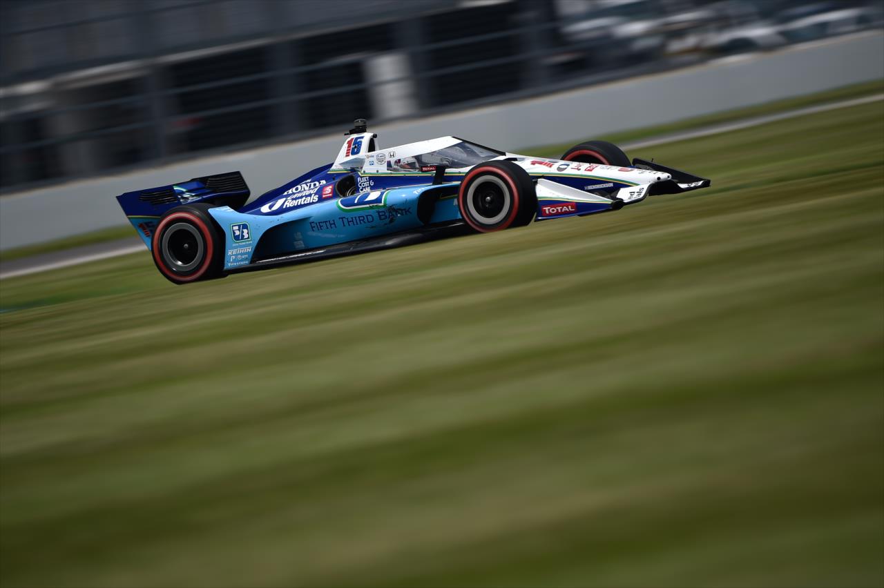 Graham Rahal sets up for Turn 10 during the 2020 GMR Grand Prix at Indianapolis -- Photo by: Chris Owens