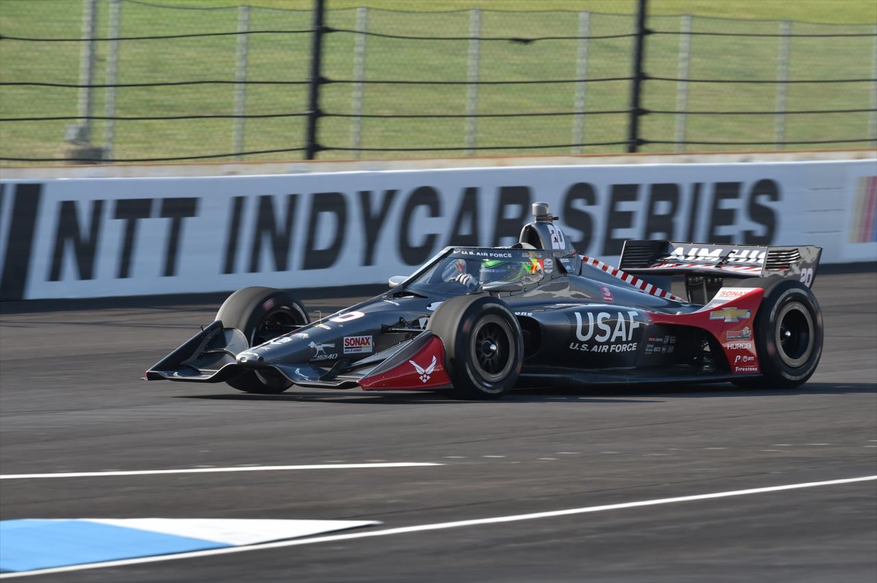 Conor Daly rolls out of pit lane during the GMR Grand Prix at the Indianapolis Motor Speedway -- Photo by: John Cote