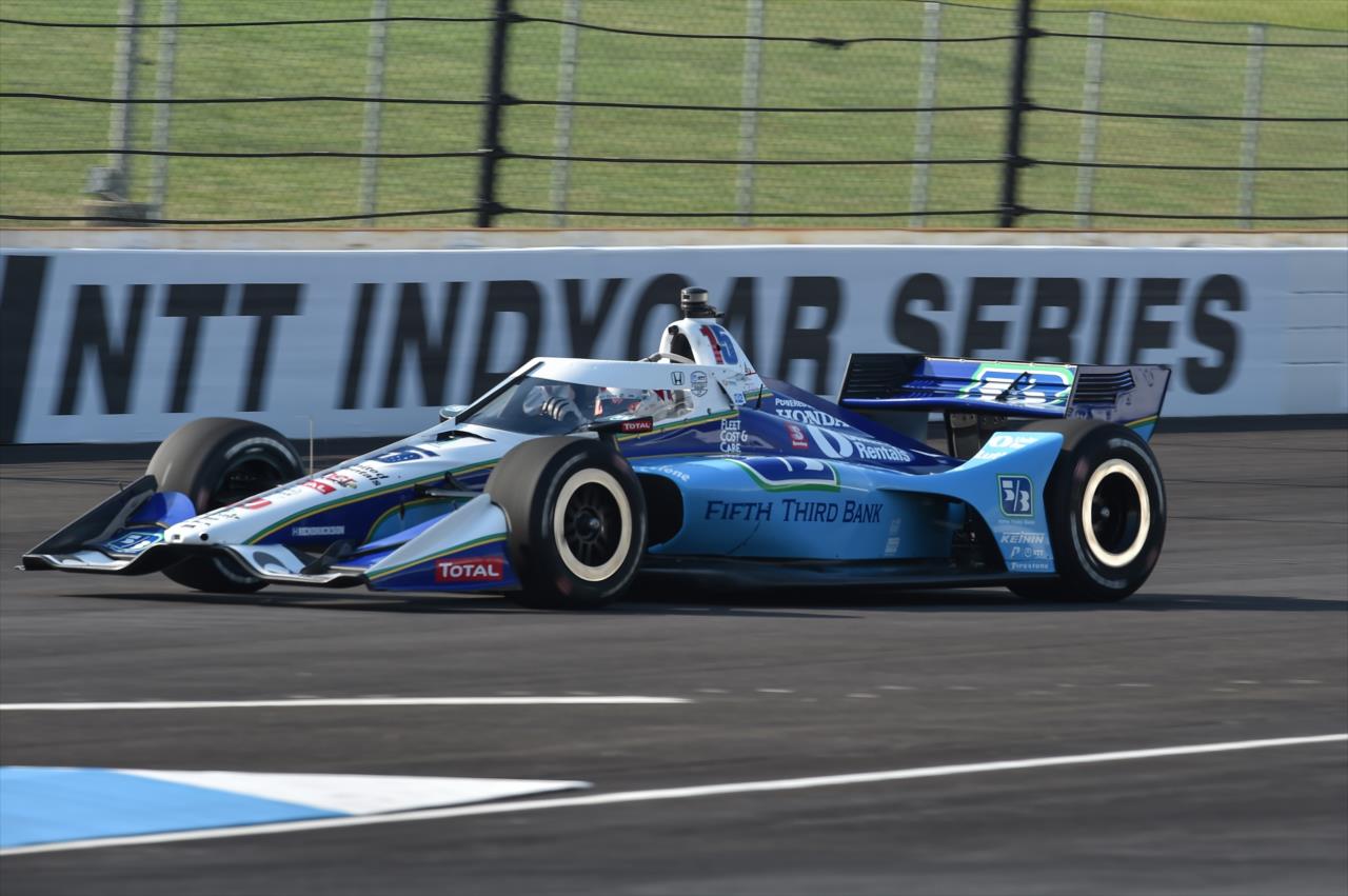 Graham Rahal rolls out of pit lane during the GMR Grand Prix at the Indianapolis Motor Speedway -- Photo by: John Cote