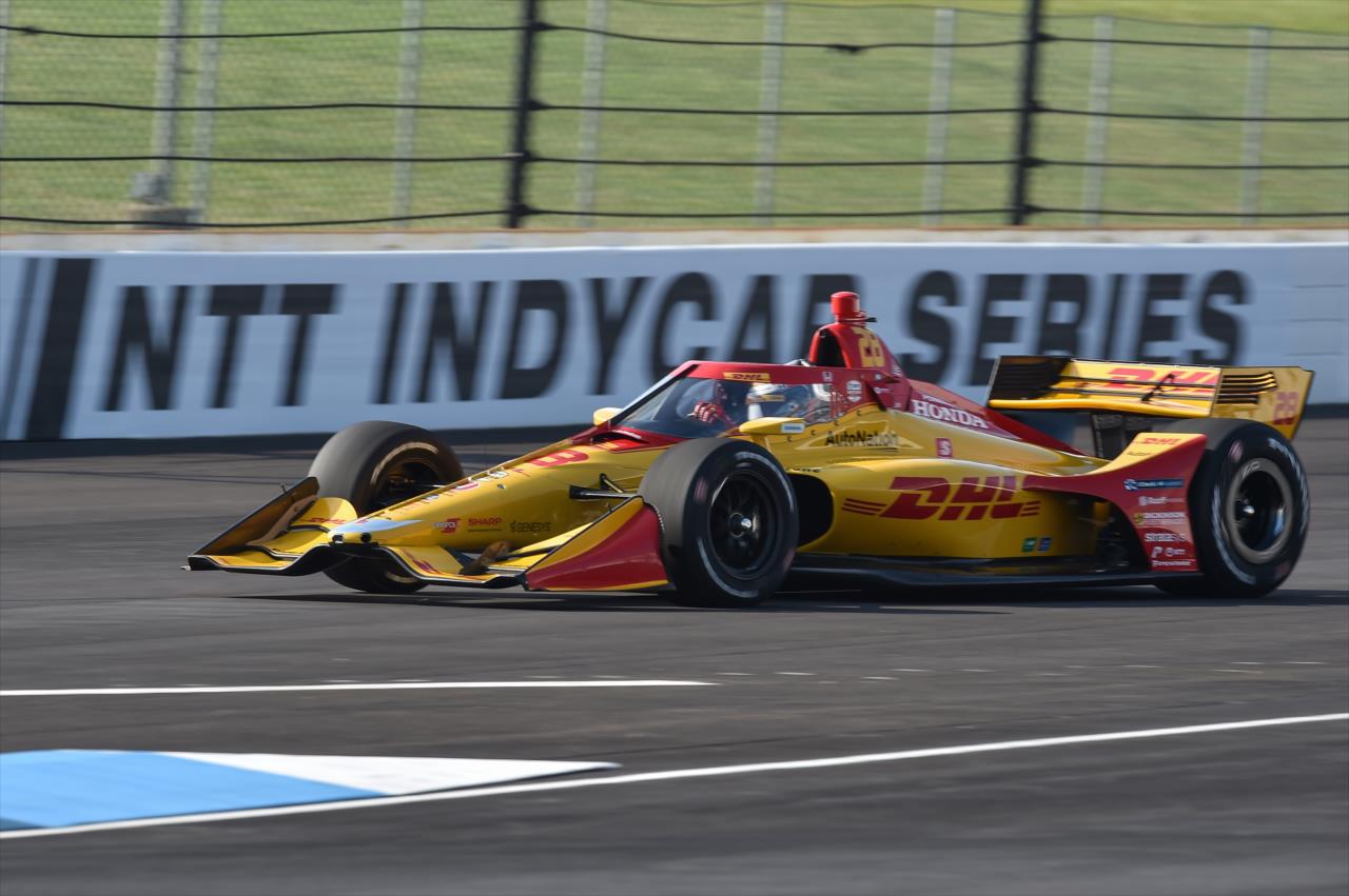Ryan Hunter-Reay rolls out of pit lane during the GMR Grand Prix at the Indianapolis Motor Speedway -- Photo by: John Cote