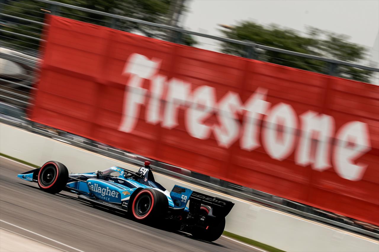 Max Chilton sets up for Turn 7 during the 2020 GMR Grand Prix at Indianapolis -- Photo by: Joe Skibinski