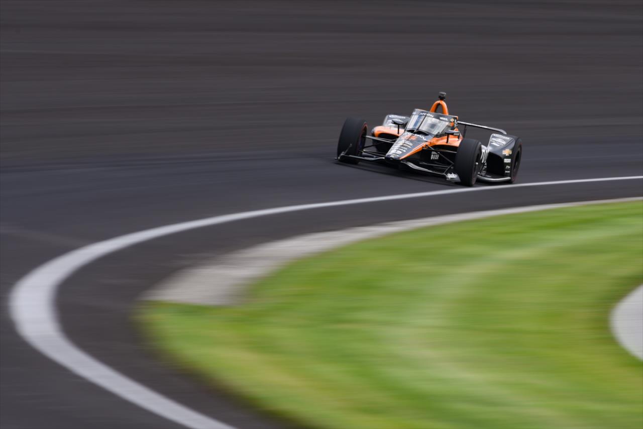 Pato O'Ward during practice for the Indianapolis 500 at the Indianapolis Motor Speedway Wednesday, August 12, 2020 -- Photo by: James  Black