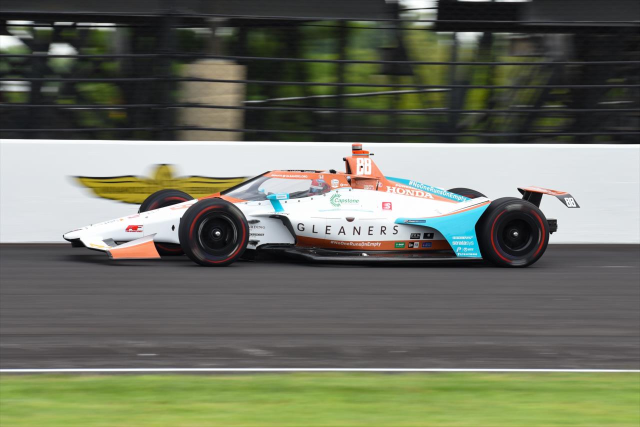Colton Herta during practice for the Indianapolis 500 at the Indianapolis Motor Speedway Wednesday, August 12, 2020 -- Photo by: James  Black