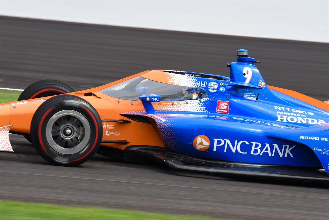 Scott Dixon during practice for the Indianapolis 500 at the Indianapolis Motor Speedway Wednesday, August 12, 2020 -- Photo by: James  Black
