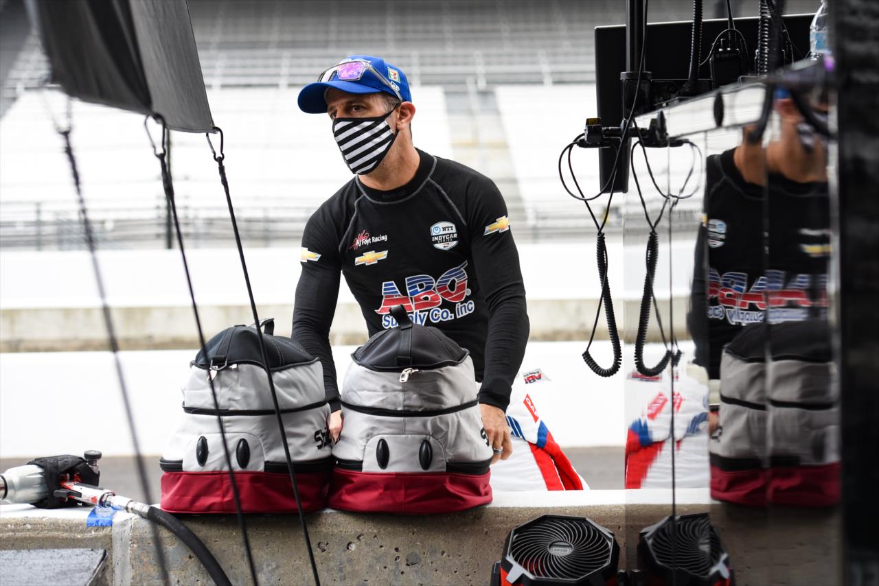 Tony Kanaan during practice for the Indianapolis 500 at the Indianapolis Motor Speedway Wednesday, August 12, 2020 -- Photo by: James  Black