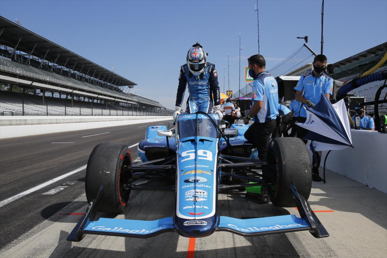Max Chilton during practice for the Indianapolis 500 at the Indianapolis Motor Speedway Thursday, August 13, 2020 -- Photo by: Chris Jones