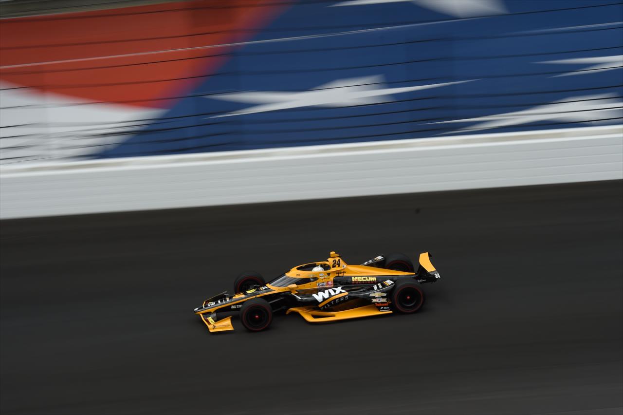 Sage Karam during practice for the Indianapolis 500 at the Indianapolis Motor Speedway Thursday, August 13, 2020 -- Photo by: Chris Owens