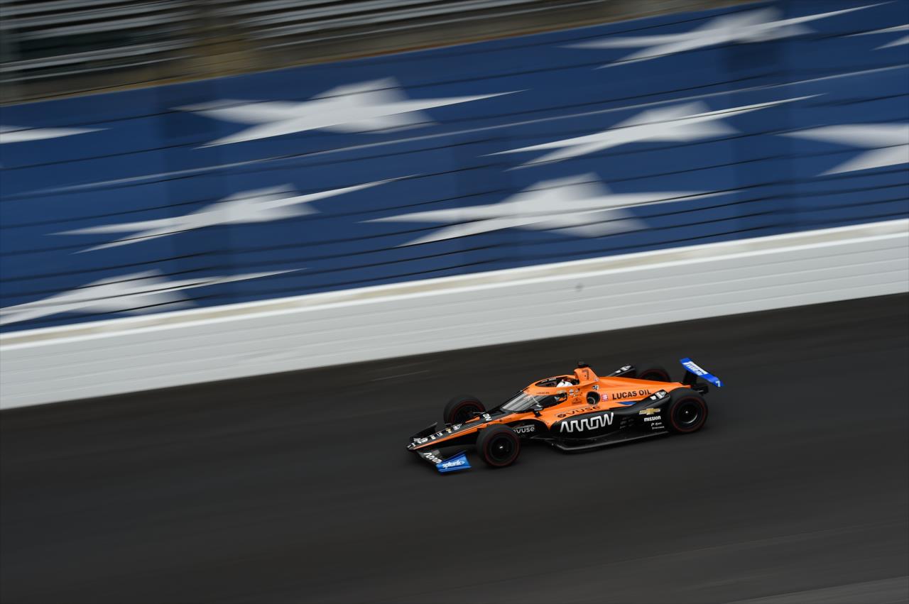 Oliver Askew during practice for the Indianapolis 500 at the Indianapolis Motor Speedway Thursday, August 13, 2020 -- Photo by: Chris Owens