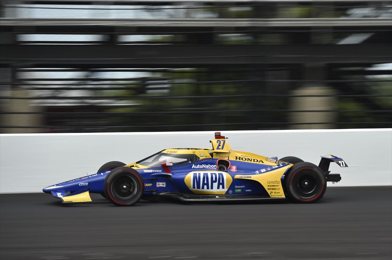 Alexander Rossi during practice for the Indianapolis 500 at the Indianapolis Motor Speedway Thursday, August 13, 2020 -- Photo by: Chris Owens