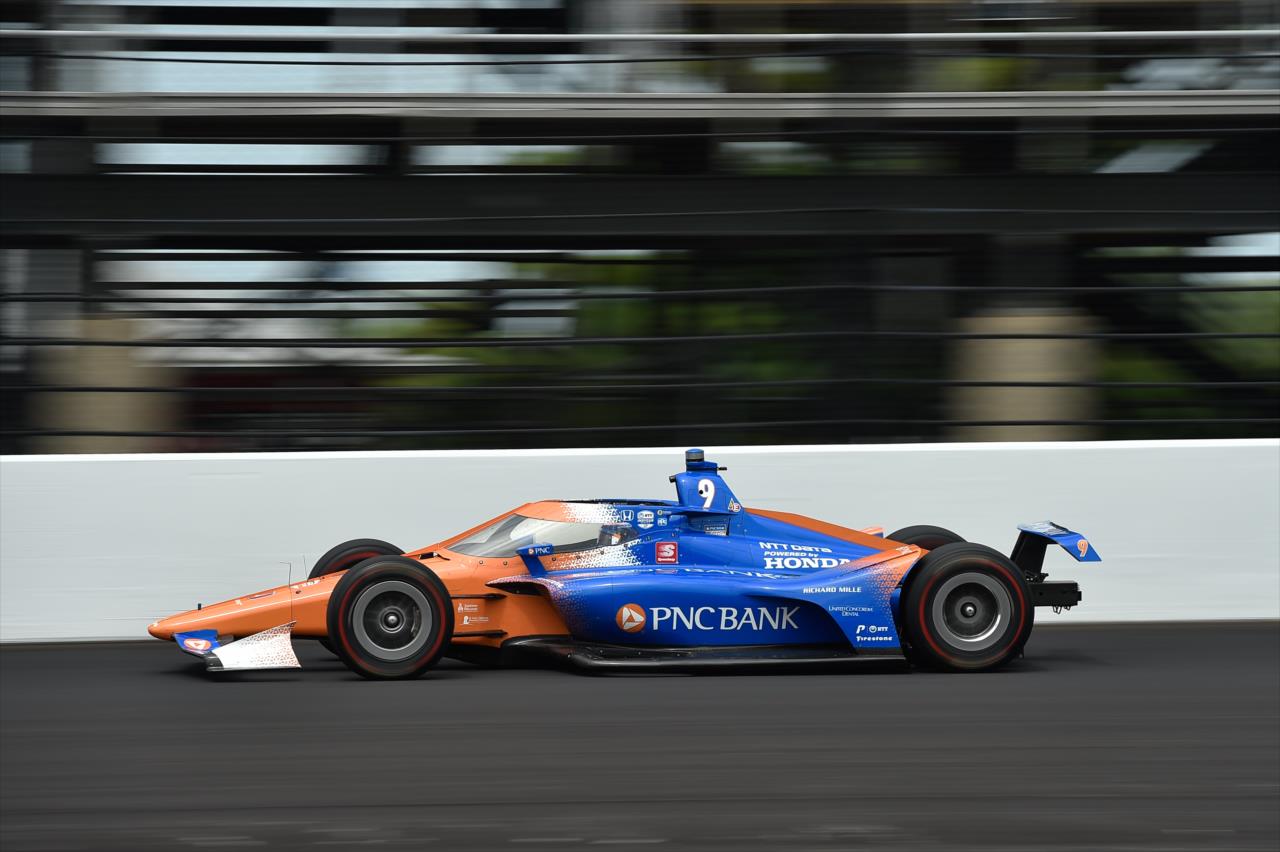 Scott Dixon during practice for the Indianapolis 500 at the Indianapolis Motor Speedway Thursday, August 13, 2020 -- Photo by: Chris Owens