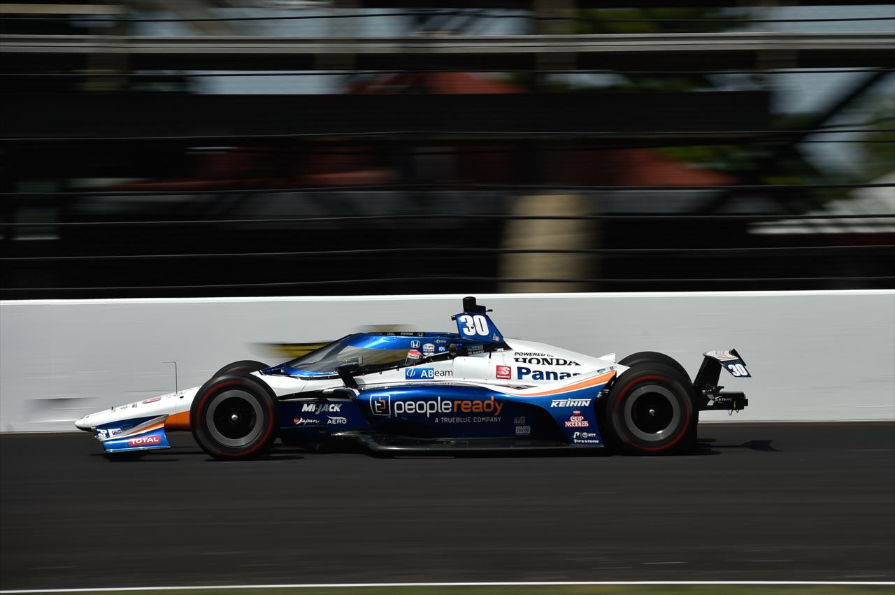 Takuma Sato during practice for the Indianapolis 500 at the Indianapolis Motor Speedway Thursday, August 13, 2020 -- Photo by: Chris Owens