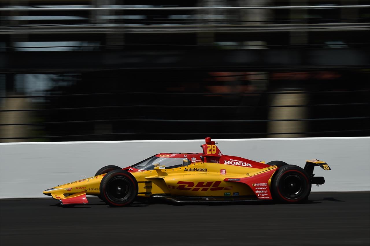 Ryan Hunter-Reay during practice for the Indianapolis 500 at the Indianapolis Motor Speedway Thursday, August 13, 2020 -- Photo by: Chris Owens
