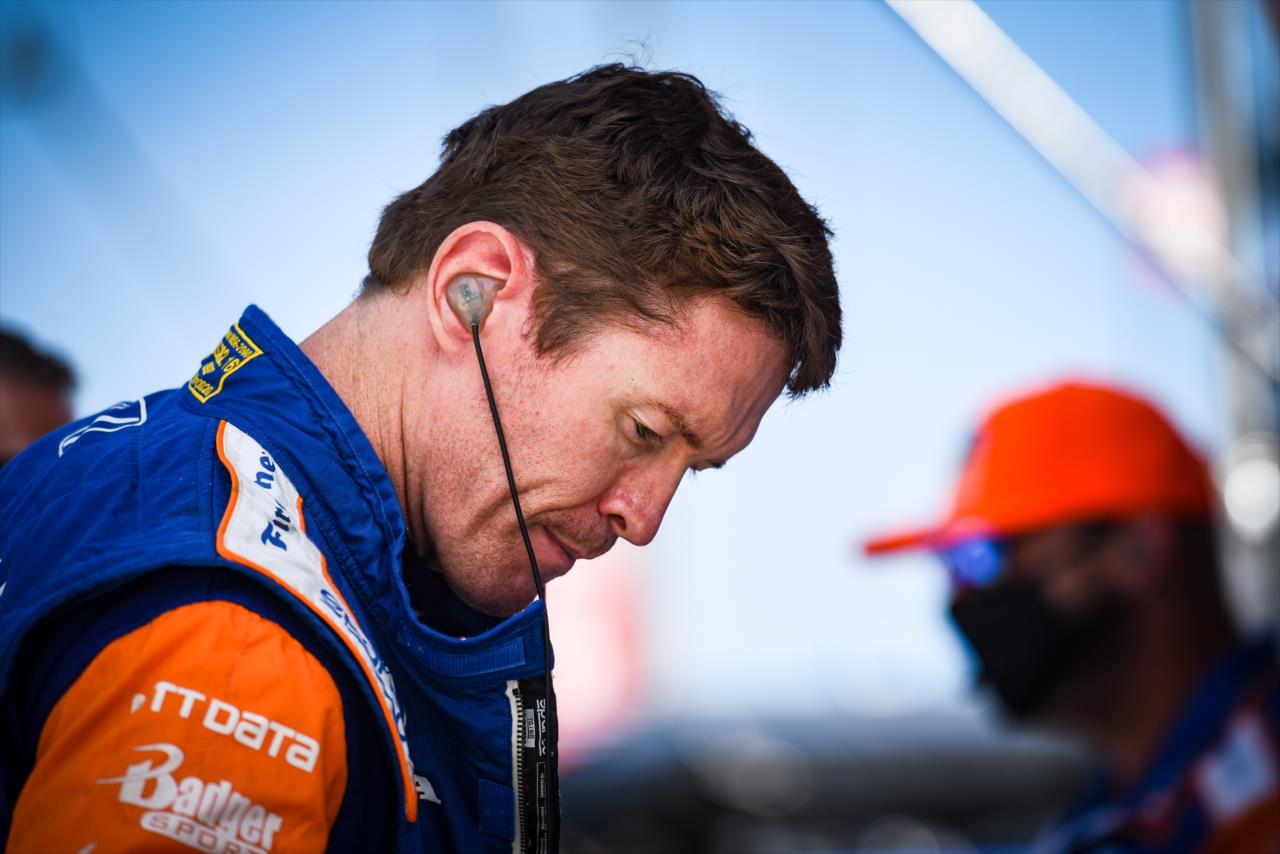 Scott Dixon during practice for the Indianapolis 500 at the Indianapolis Motor Speedway Thursday, August 13, 2020 -- Photo by: James  Black