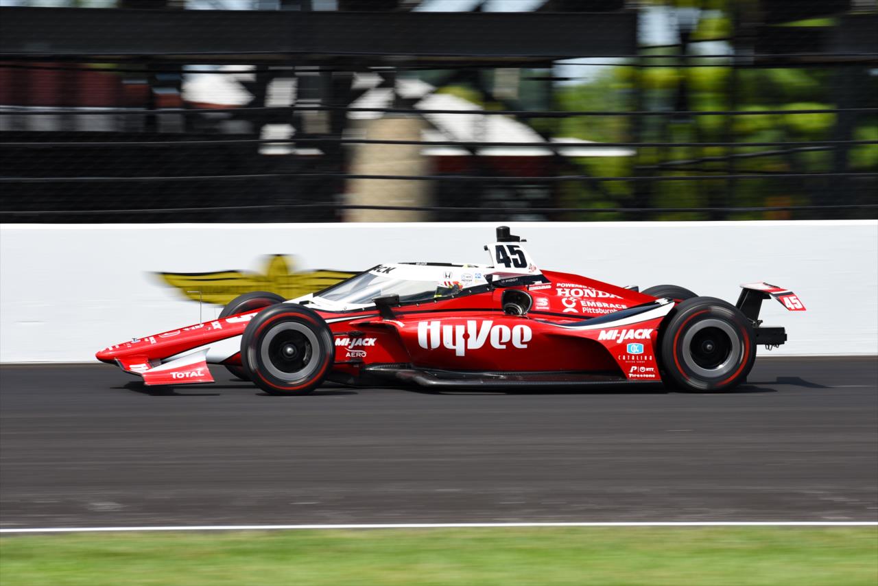 Spencer Pigot during practice for the Indianapolis 500 at the Indianapolis Motor Speedway Thursday, August 13, 2020 -- Photo by: James  Black