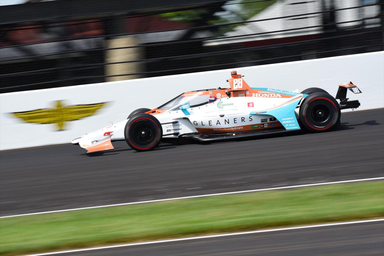 Colton Herta during practice for the Indianapolis 500 at the Indianapolis Motor Speedway Thursday, August 13, 2020 -- Photo by: James  Black