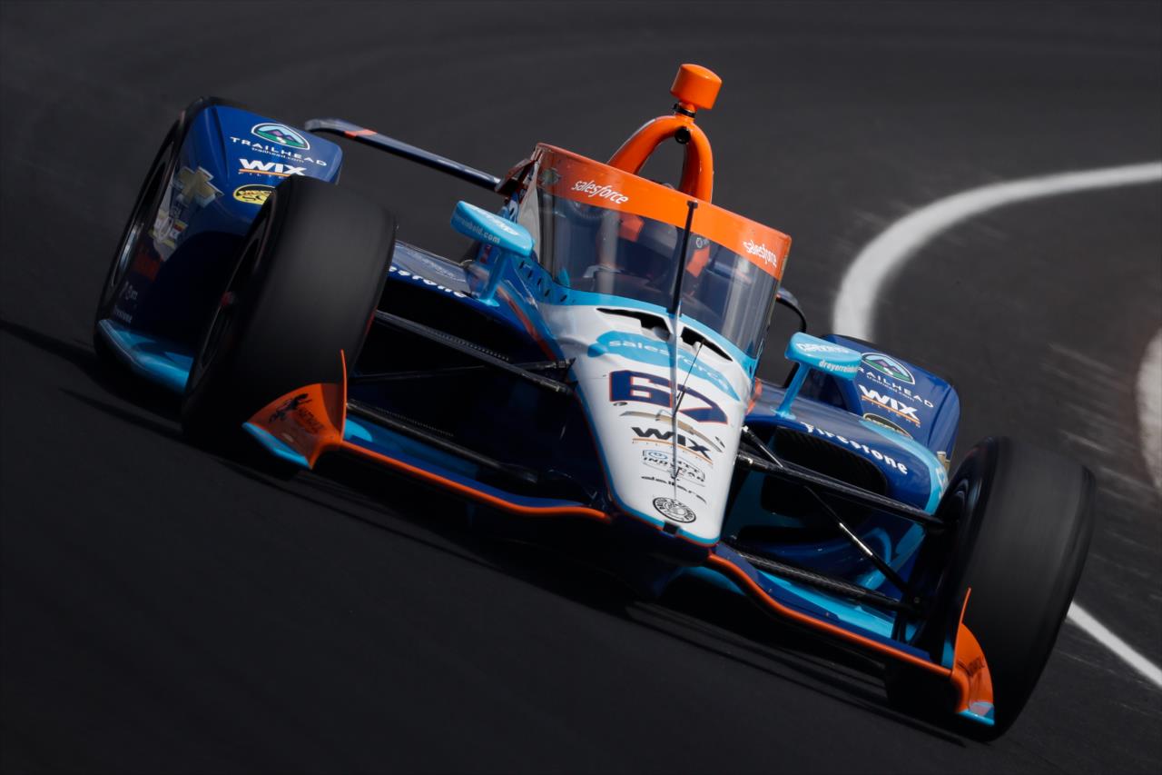 JR Hildebrand during practice for the Indianapolis 500 at the Indianapolis Motor Speedway Wednesday, August 12, 2020 -- Photo by: Joe Skibinski