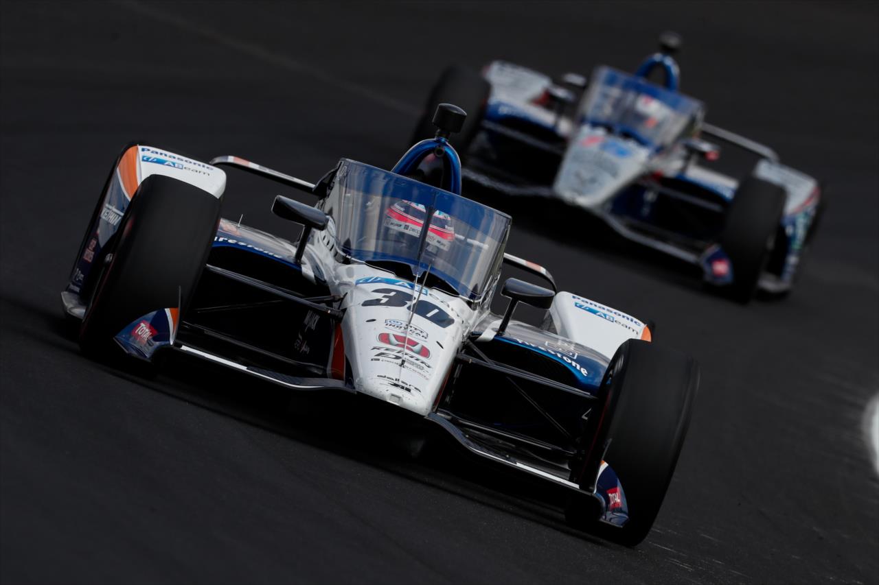 Takuma Sato during practice for the Indianapolis 500 at the Indianapolis Motor Speedway Wednesday, August 12, 2020 -- Photo by: Joe Skibinski