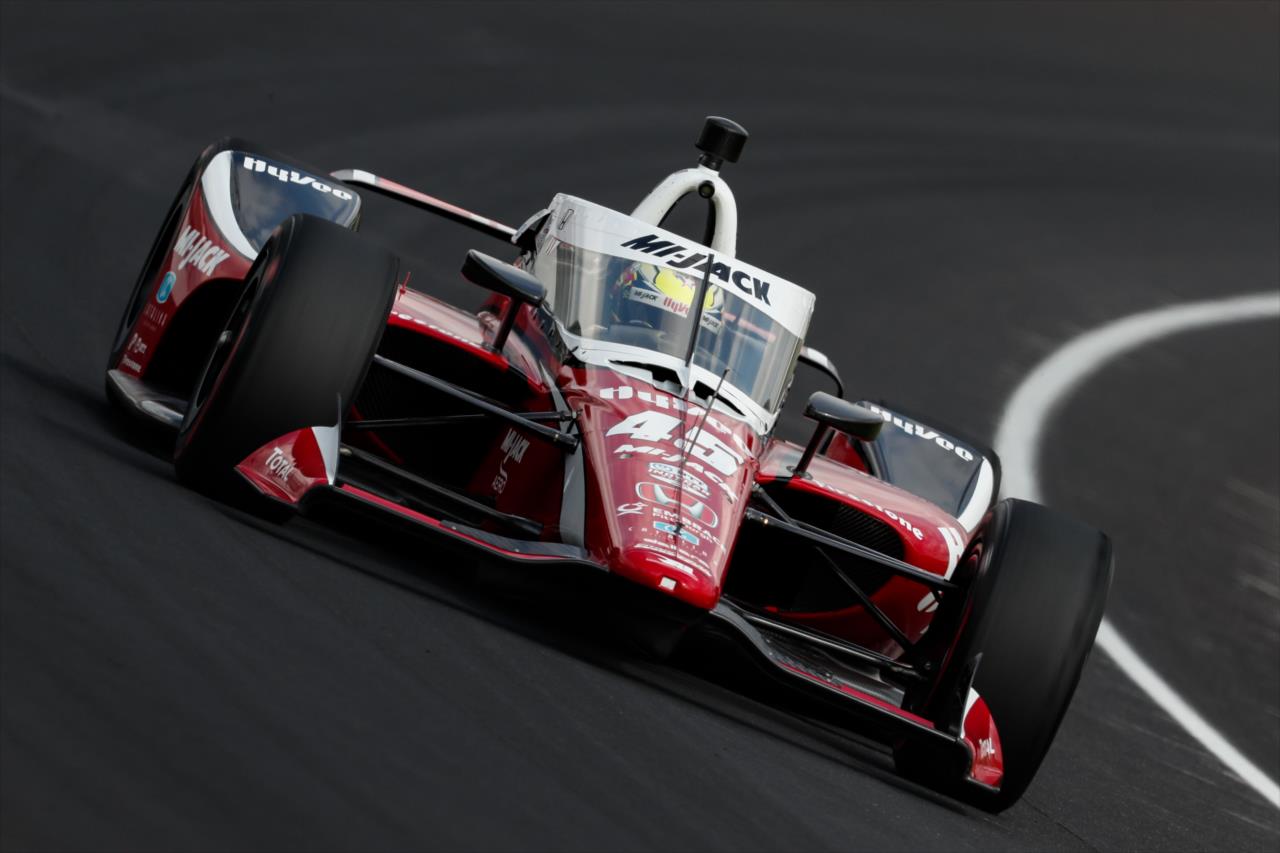 Spencer Pigot during practice for the Indianapolis 500 at the Indianapolis Motor Speedway Wednesday, August 12, 2020 -- Photo by: Joe Skibinski