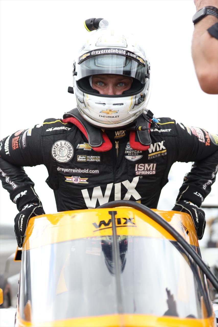 Sage Karam during practice for the Indianapolis 500 at the Indianapolis Motor Speedway Wednesday, August 12, 2020 -- Photo by: Joe Skibinski