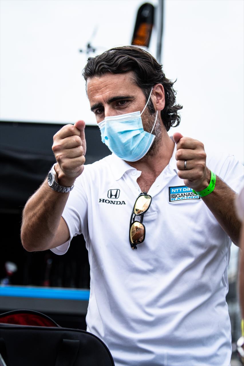 Dario Franchitti during practice for the Indianapolis 500 at the Indianapolis Motor Speedway Thursday, August 13, 2020 -- Photo by: Karl Zemlin