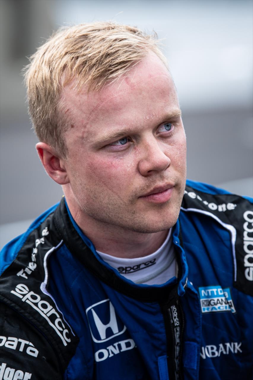 Felix Rosenqvist during practice for the Indianapolis 500 at the Indianapolis Motor Speedway Thursday, August 13, 2020 -- Photo by: Karl Zemlin