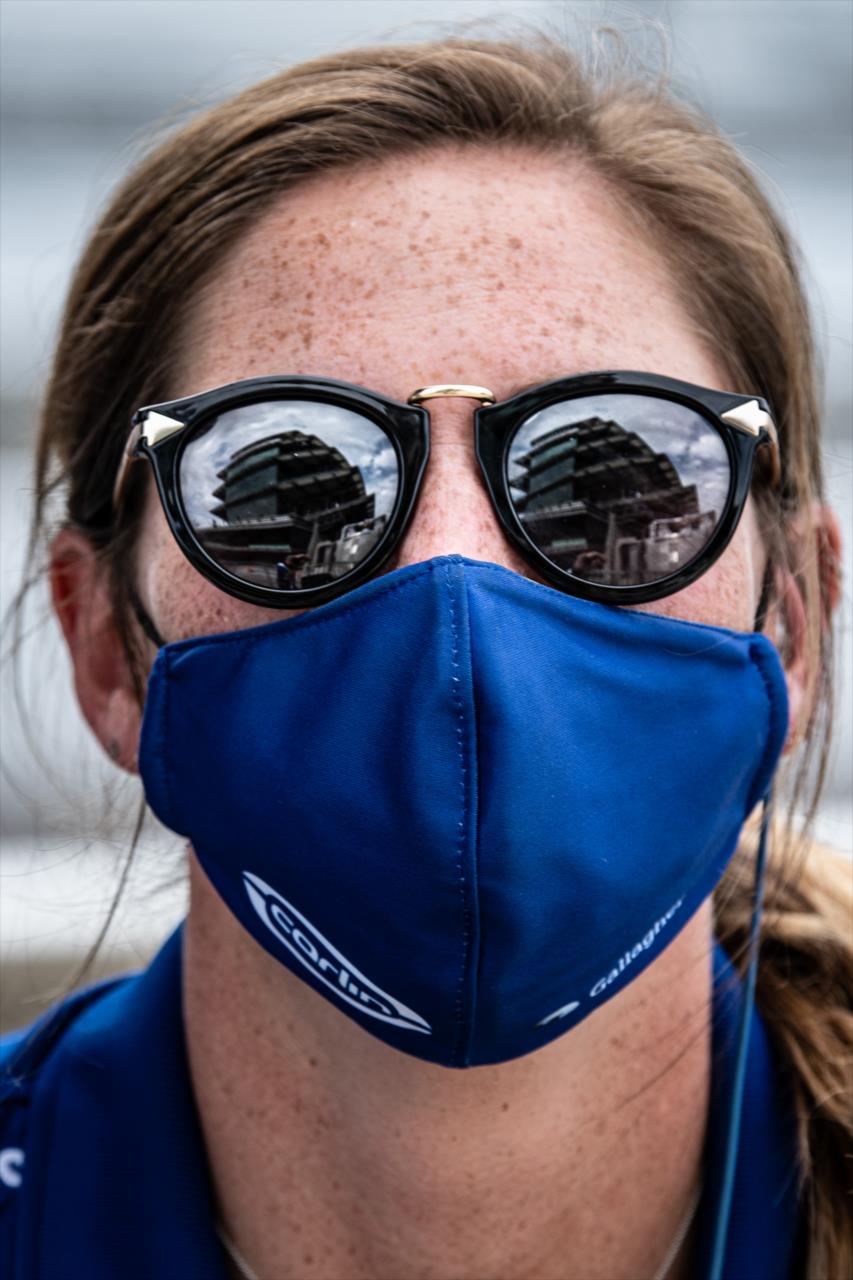 Lynzy Stover from Carlin during practice for the Indianapolis 500 at the Indianapolis Motor Speedway Thursday, August 13, 2020 -- Photo by: Karl Zemlin