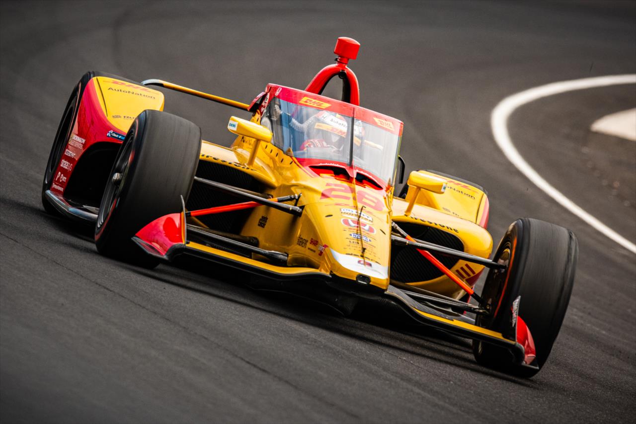 Ryan Hunter-Reay during practice for the Indianapolis 500 at the Indianapolis Motor Speedway Friday, August 14, 2020 -- Photo by: Karl Zemlin