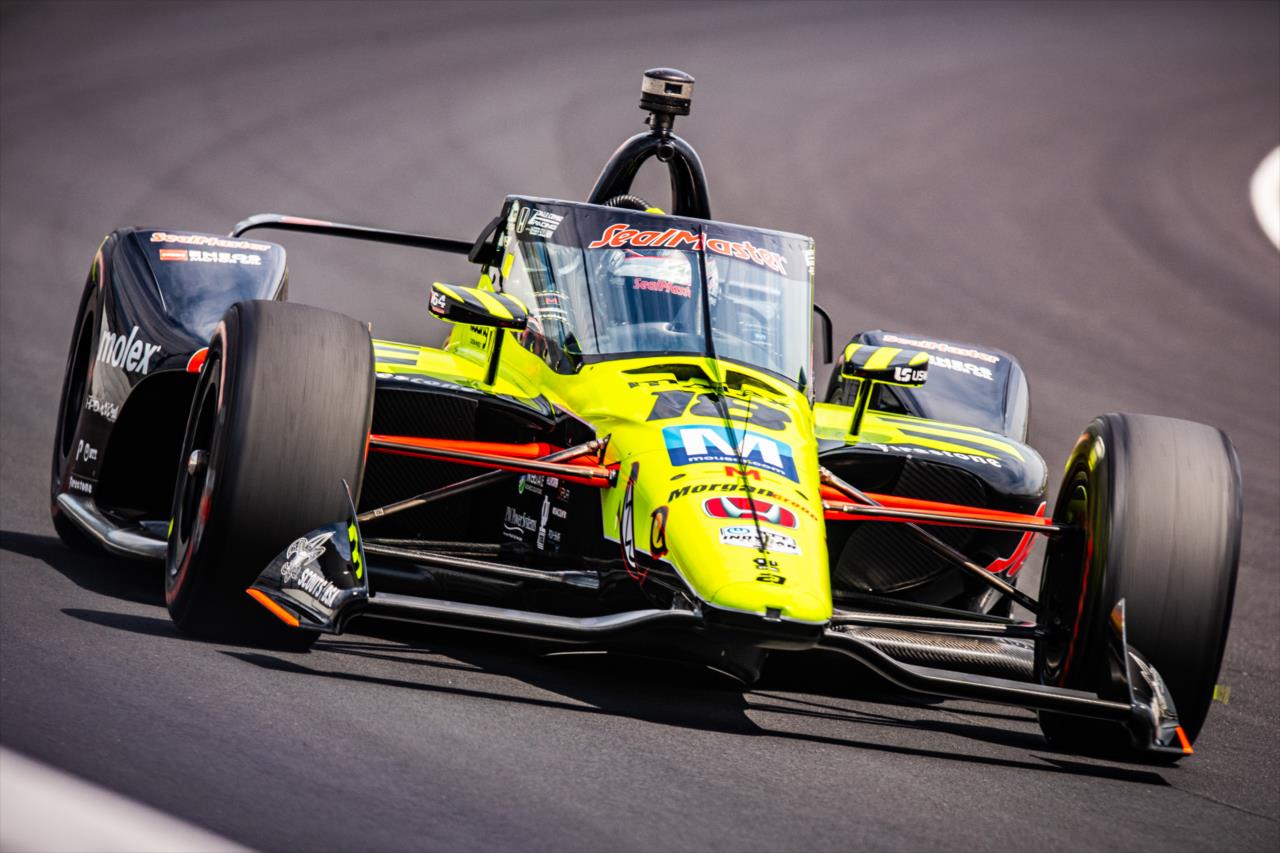 Santino Ferrucci during practice for the Indianapolis 500 at the Indianapolis Motor Speedway Friday, August 14, 2020 -- Photo by: Karl Zemlin