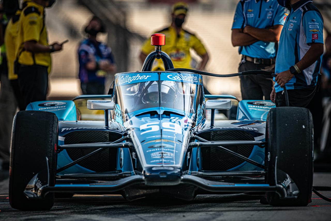 Max Chilton before qualifying for the Indianapolis 500 at the Indianapolis Motor Speedway Saturday, August 15, 2020 -- Photo by: Karl Zemlin