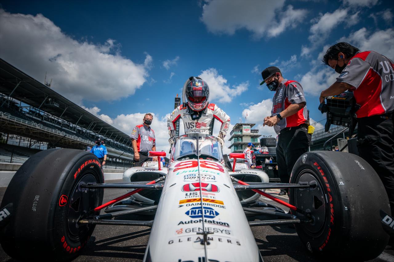 Marco Andretti before qualifying for the Indianapolis 500 at the Indianapolis Motor Speedway Saturday, August 15, 2020 -- Photo by: Karl Zemlin