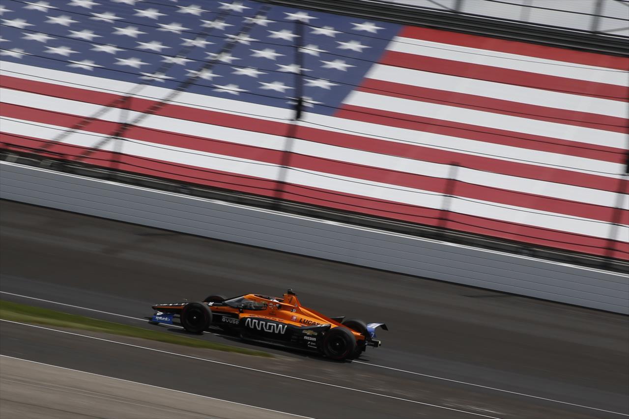 Oliver Askew  during practice for the Indianapolis 500 at the Indianapolis Motor Speedway Friday, August 14, 2020 -- Photo by: Chris Jones
