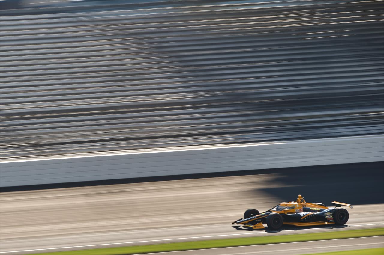Sage Karam during practice for the Indianapolis 500 at the Indianapolis Motor Speedway Friday, August 14, 2020 -- Photo by: Chris Owens