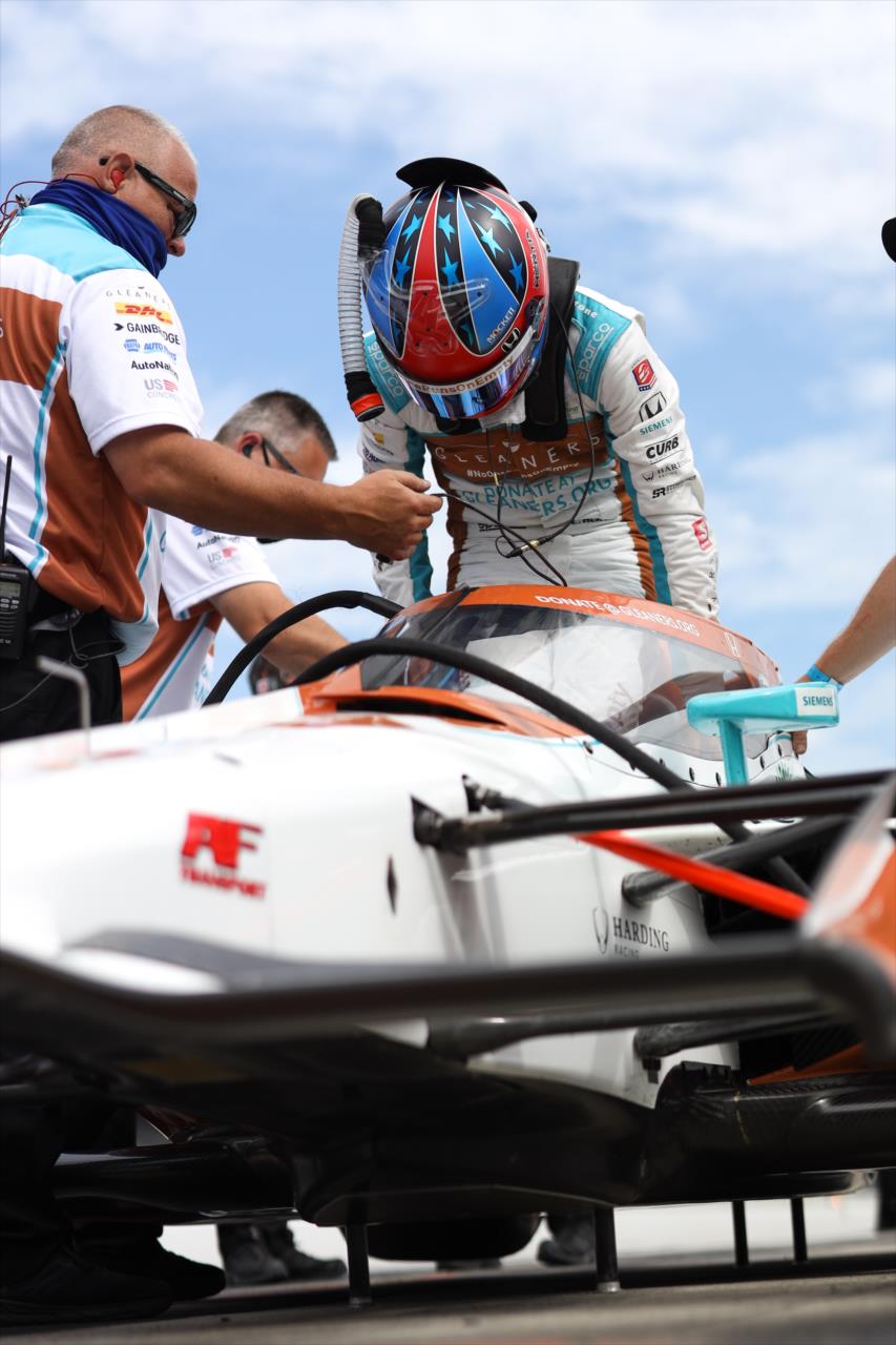 Colton Herta during practice for the Indianapolis 500 at the Indianapolis Motor Speedway Friday, August 14, 2020 -- Photo by: Chris Owens