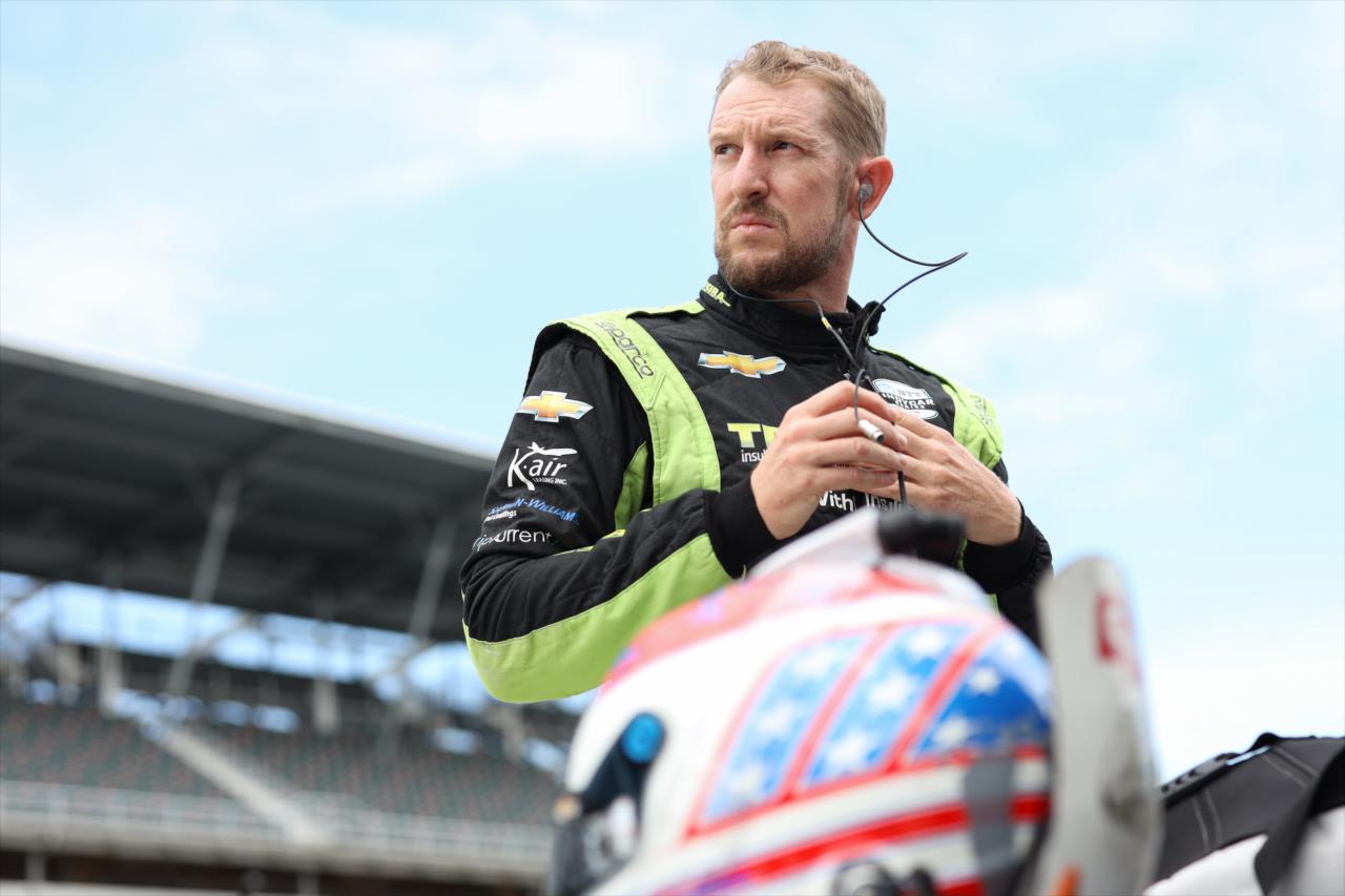 Charlie Kimball during practice for the Indianapolis 500 at the Indianapolis Motor Speedway Friday, August 14, 2020 -- Photo by: Chris Owens