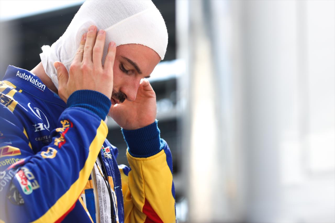 Alexander Rossi during practice for the Indianapolis 500 at the Indianapolis Motor Speedway Friday, August 14, 2020 -- Photo by: Chris Owens