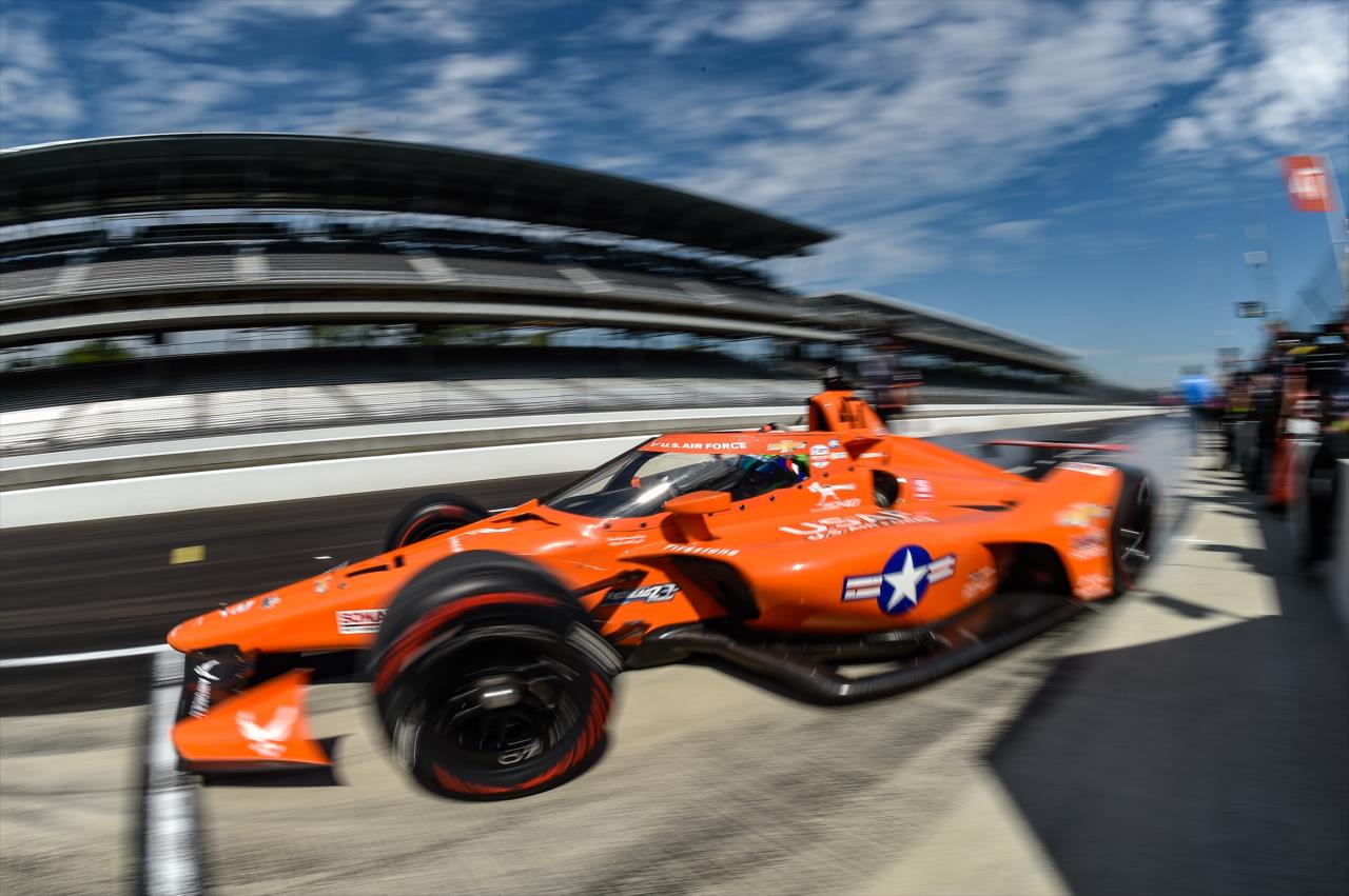 Conor Daly during practice for the Indianapolis 500 at the Indianapolis Motor Speedway Friday, August 14, 2020 -- Photo by: Chris Owens