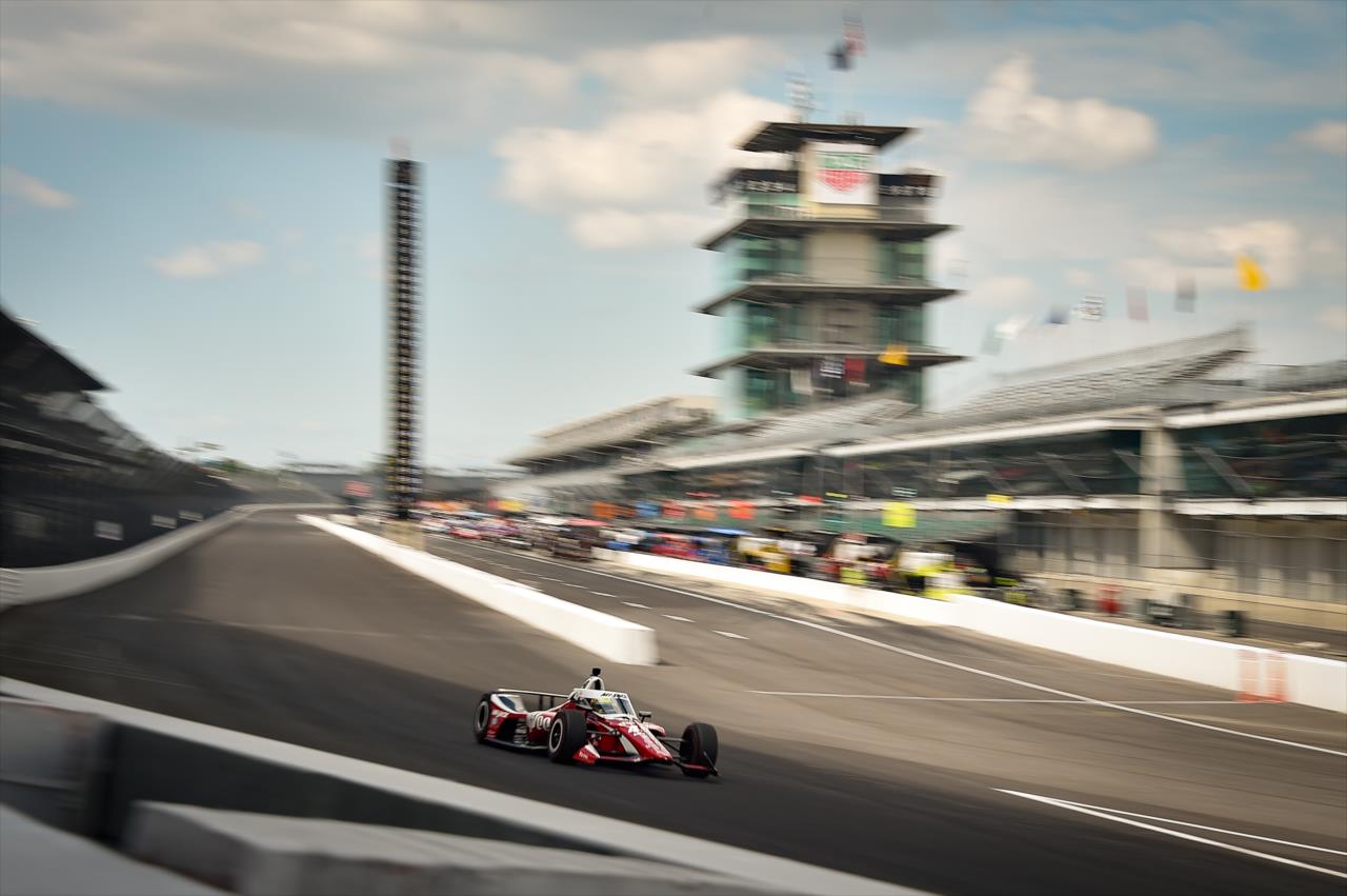 Spencer Pigot during practice for the Indianapolis 500 at the Indianapolis Motor Speedway Friday, August 14, 2020 -- Photo by: Chris Owens