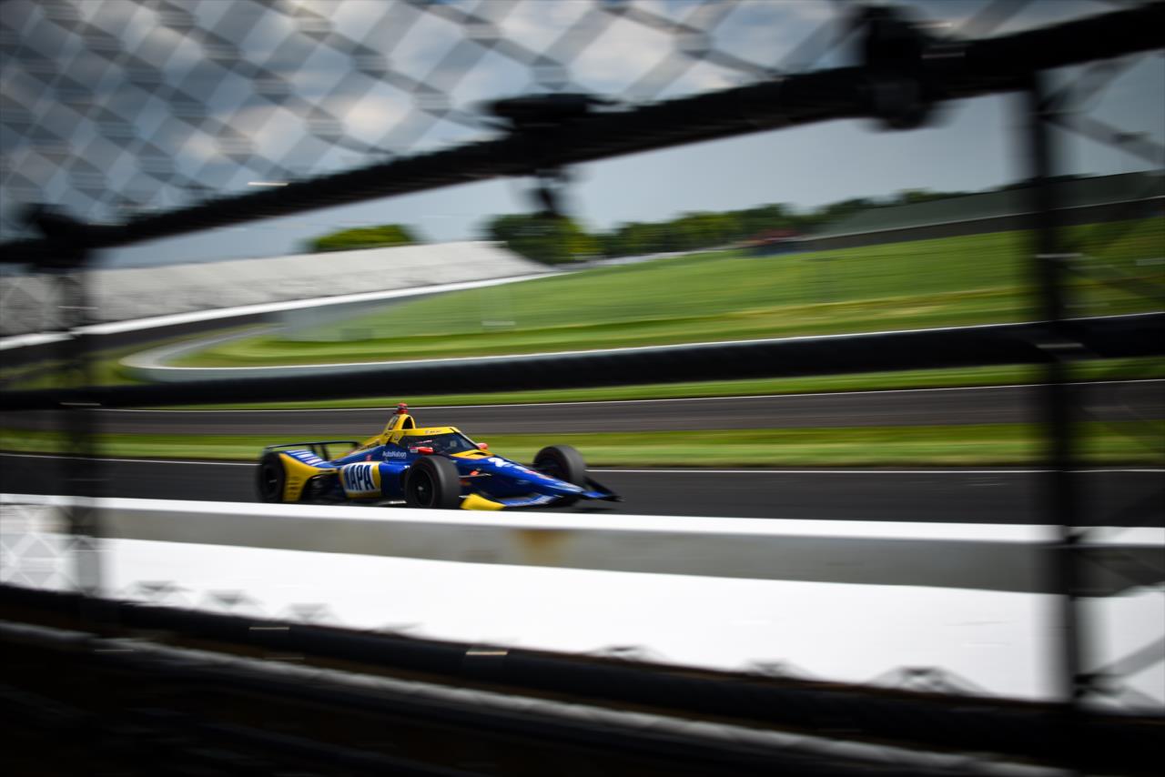 Alexander Rossi during practice for the Indianapolis 500 at the Indianapolis Motor Speedway Friday, August 14, 2020 -- Photo by: James  Black