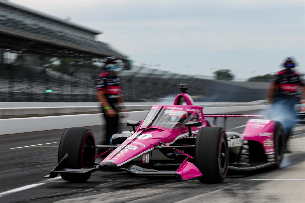 Jack Harvey during practice for the Indianapolis 500 at the Indianapolis Motor Speedway Thursday, August 13, 2020 -- Photo by: Joe Skibinski